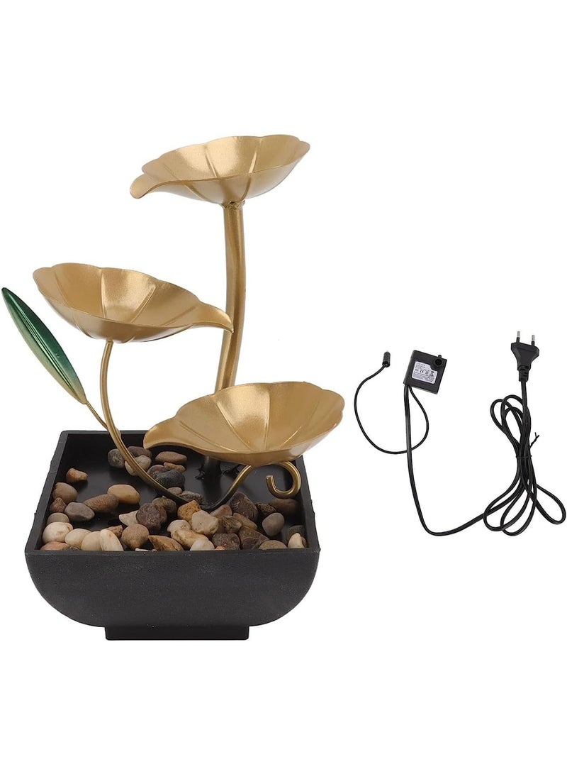 Tabletop Water Fountains for Home Office Décor – Desktop Waterfall Leaf Fountains Deep Basin Natural River Rocks Indoor Zen Relaxation Sound Bedroom, Livingroom - Image 5